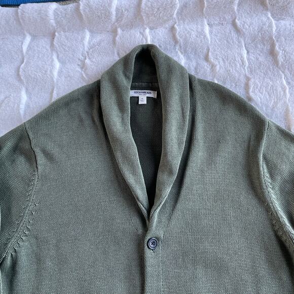 🔥Goodthreads Green Cotton Knitted Sweater Cardigan Kurt Cobain Grunge Grandpa - Picture 6 of 15